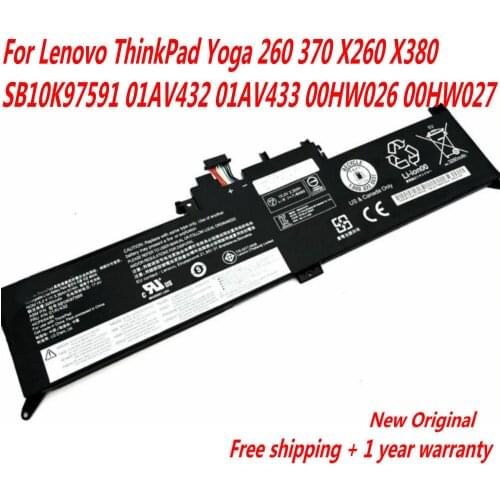 High Quality 01AV434 Laptop Battery For Lenovo ThinkPad Yoga 260 370 X260 X380 SB10K97591 01AV432 01AV433 00HW026 00HW027