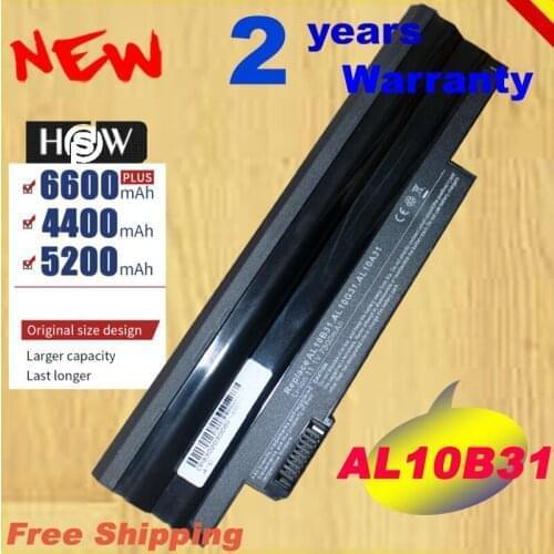 HSW HSW laptop battery for Acer Aspire One 522 D255 722 AOD255 AOD260 D255E D257 D257E D260 D270 AL10A31 AL10B31 fast shipping