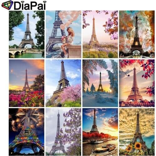 DIAPAI 5D DIY Diamond Painting 100% Full Square/Round Drill "Tower scenery" 3D Embroidery Cross Stitch Home Decor