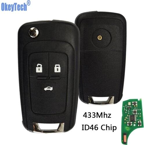 OkeyTech Car Remote Key DIY for OPEL/VAUXHALL 433MHz With ID46 Chip for Astra J Corsa E Insignia Zafira C 2009-2016 2 3 4 Button