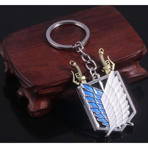 Anime Attack on Titan Keychain Shingeki No Kyojin Wings of Liberty Sword Weapon Pendant Key Chains for Men Car Cospaly Jewelry