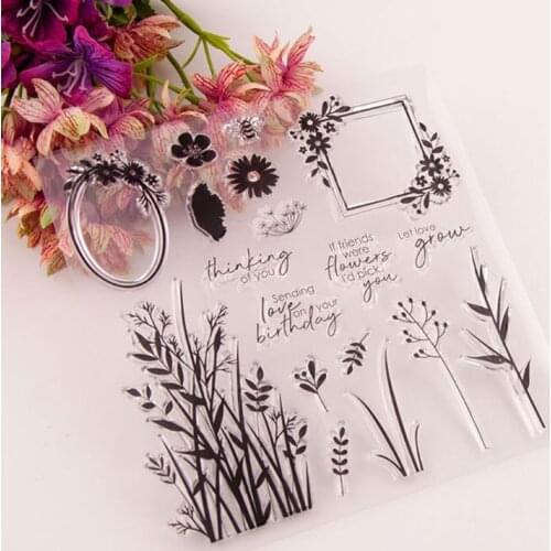 Flower Frame Silicone Clear Seal Stamp DIY Scrapbooking Embossing Photo Album Decorative Paper Card Craft Arts Handmade Gift