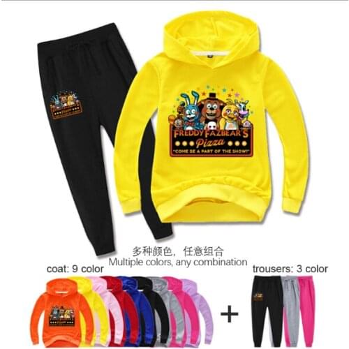 2-15Years 2020 Fall Fashion Kids Autumn Clothes cartoon FNAF Hoodies Pants Boys Clothes Set Girls Outfit Kids Tracksuit