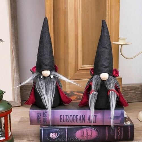Halloween Handmade Tomte Swedish Gnomes Ornaments with Witch Cloak Hat Christmas Table Decorations J16 21 Dropship