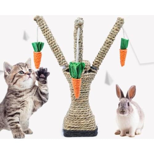 Cat tree nail scratcher DIY Interactive Training Toys Scraper for cat Rope Pet Scratching Climbing Tree with Carrots Kitten
