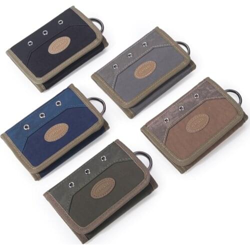 New Purses Fold Moneybags Fabric Canvas Wallet Men Coin Purse Card ID Holder Clips Male Billfold Wallets Pocket Bags
