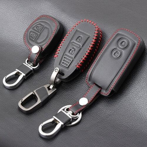 Keychain Leather Key Case Cover Holder For Suzuki Grand Vitara Ignis Liana Samurai Swift Sx4 S-Cross Car Auto key