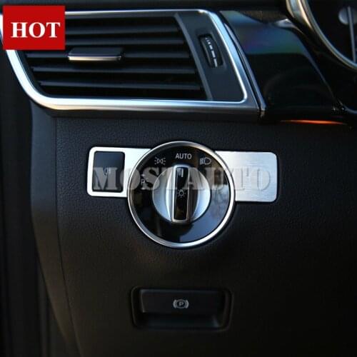 For Benz GLE W166 C292 GLS X166 Inner Headlight Switch Button Cover 2015-2018 2pcs Car Accessories Interior Car Decor Car Trim