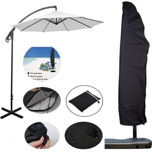 Patio Umbrella Cover Outdoor Umbrella Cover for 9 to 13 FT, Black Cantilever Parasol Covers with Zipper, Banana Umbrella