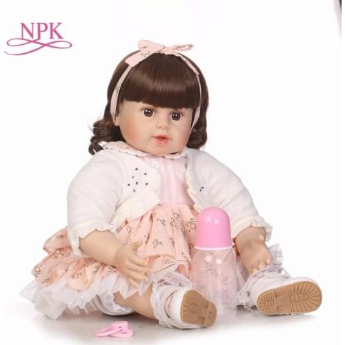 NPK 22Inch Reborn Baby Girls Doll soft cloth body Vinyl Newborn Baby Lifelike Silicone Sleeping Dolls Realistic Girl Babydoll