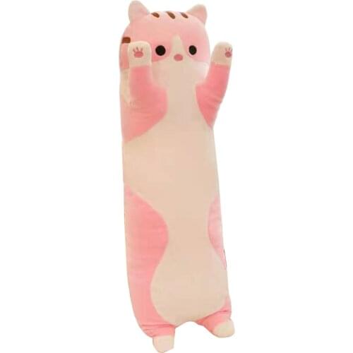 HOT 50CM Large Cartoon Long Cute Cat Kids Girls Toys Plush Doll Soft Laugh Pillow Children Room Car Decor Xmas Birthday Gift