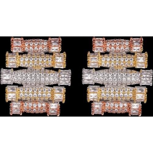 Zlxgirl Russian Copper Earring jewelry womens wedding couple gifts fashion women gold color cubic zircon earring ears brincos