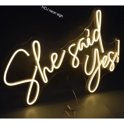 Custom Neon Sign Light Waterproof Flex Led SHE SAID YES Acrylic Girls Wall Hanging Home Decoration NeonYellow Bar Lights Neon