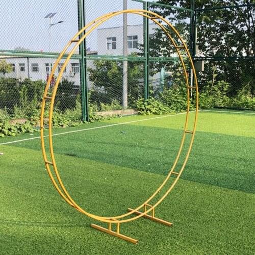 New Wedding Props Metal Circle Ring Double Rod Round Arch Shelf Rod Arch Arc Shaped Wedding Background decoration Flower Door