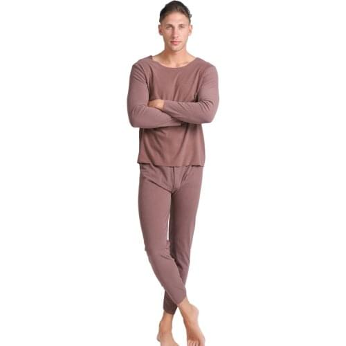 Autumn Men Solid Pajamas Set 2PCS Shirt&Pant Sleepwear Keep Warm Nightwear Casual Male Pyjama Pijamas Suit Plus Size 3XL-8XL