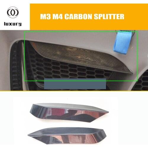 M3 M4 Carbon Fiber Front Bumper Up'pe'r Splitter Apron Spoiler for BMW F80 M3 F82 F83 M4 Bumper Only 2012 - 2017