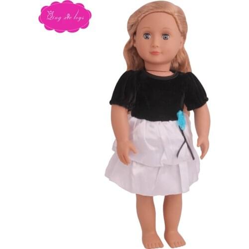 18 inch Girls doll dress Princess patchwork color evening gown American new born skirt Baby toys fit 43 cm baby dolls c798