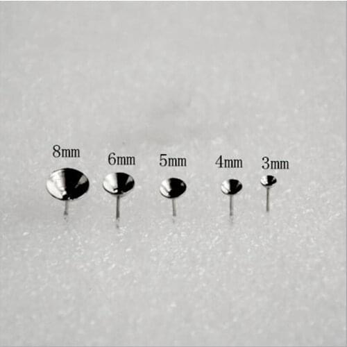 Ms.Betti 3mm 4mm 6mm 8mm 1088 Pointed Stone Stud Earrings Stainless Steel Findings Settings For Jewelry DIY Making