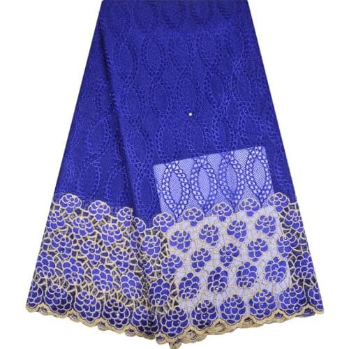 Blue African Cord Lace Fabric African Swiss Voile Lace High Quality Fashion French Lace Fabric For Wedding Lace 5 Yards F1282