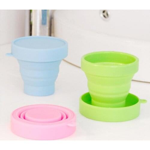 Folding Cups 170ml Food Grade Water Cup Travel Silicone Retractable Coloured Portable Outdoor Drinkware Coffee Handcup