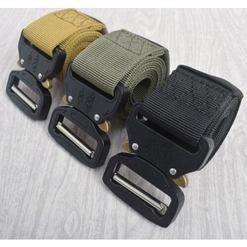 Canvas Military Training Belt Mens Womens Automatic Smooth Buckle Outdoor Tactical Nylon Leisure Belt Hunting Training Belt