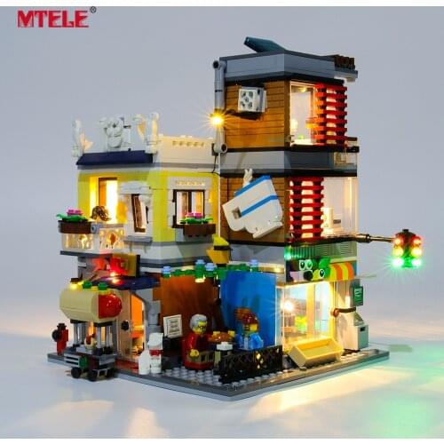 MTELE Brand LED Light Up Kit For CREATOR Townhouse Pet Shop & Café Compatile With 31097
