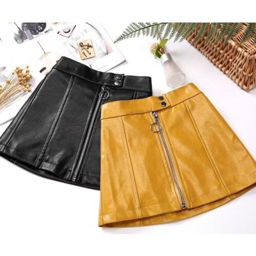 Baby Girls Skirts 2019 Girls MINI Skirt Toddler Children Clothing Kid Faux Leather Skirts For 4-15T toddler suspender skirt