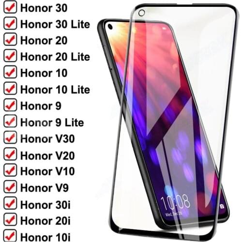 999D Anti-Burst Tempered Glass For Huawei Honor 20 10 9 30 Lite V30 V20 10 Screen Protective Honor 30i 20i 10i Safety Glass Film