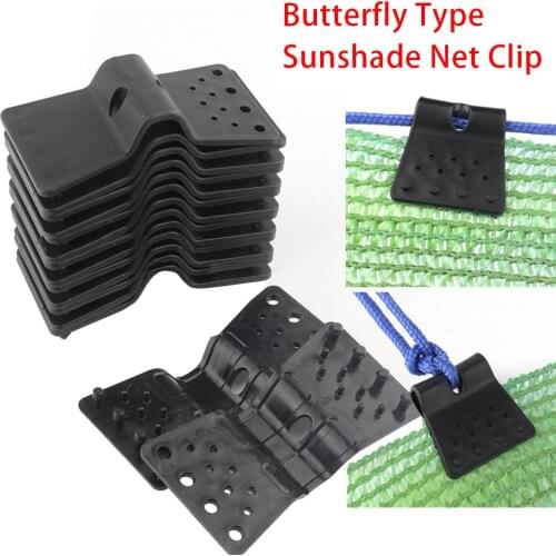 10/20/50pcs Sunshade Net Clip Butterfly Type Greenhouse Film Clip Garden Agriculture Tools Anti-hail Net Hook Instant Grommet