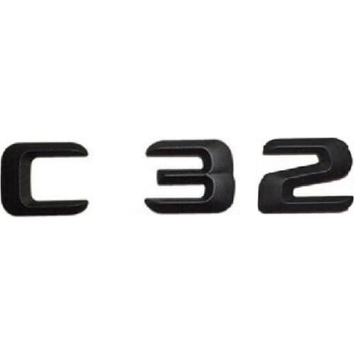 1 set Matt Black ABS Car Trunk Rear Number Letters Words Badge Emblem Decal Sticker for Mercedes-Benz C32 AMG