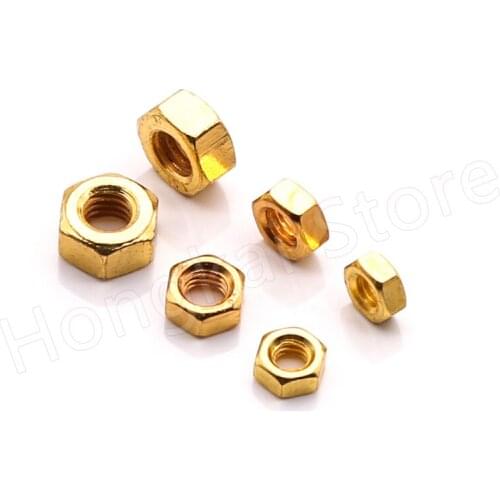 2-100pcs Titanium Plating Gold Hex Nuts M2 M2.5 M3 M4 M5 Carbon Steel Hexagon Nut Hardware Fasteners