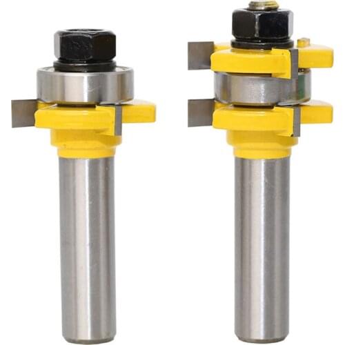 2pcs 12.7mm 3 tooth T-shaped Knives T-Slot Milling Cutters For Wood Floor Milling Cutting Tools 1/2*1/4*33mm