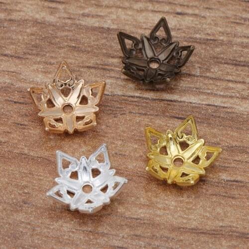 200 Pieces/Lot Metal Copper 9mm Pentagram Flower Base Bead Cap Connector Spacer DIY Jewelry Making Accessories