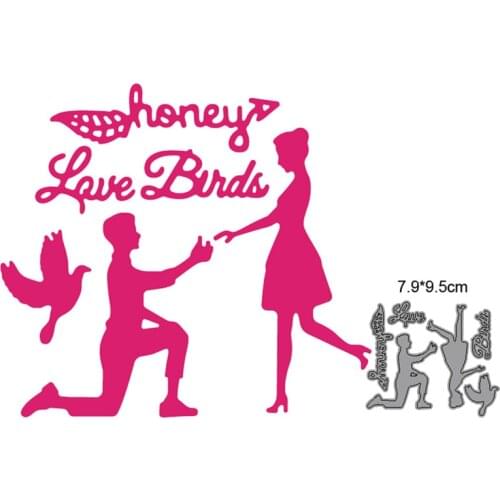 2021 New Metal Cutting Dies Cut Mold Couple Lovers Decoration Scrapbooking die Paper Craft Knife Mould Blade Punch Stencils dies