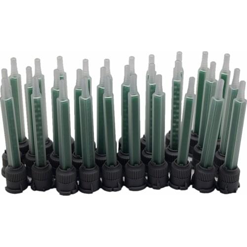 30pcs Epoxy Resin Adhesive Applicator Static Mixer Mixing Nozzle 1:1 AB Glue Gun Mixed Tube Square Static Mixing Nozzle Set