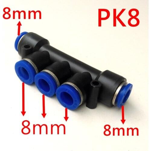 5pcs/lot Tube 8mm 5-way Push In Quick Joint Connector PK8 Tube Fitting