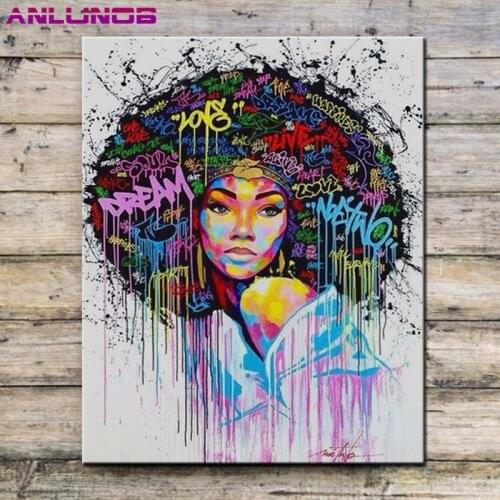 Abstract Black African Women 1Pcs Home Decoration Oil Painting Living Room Wall Decoration Frameless Vintage Room Decor Anime