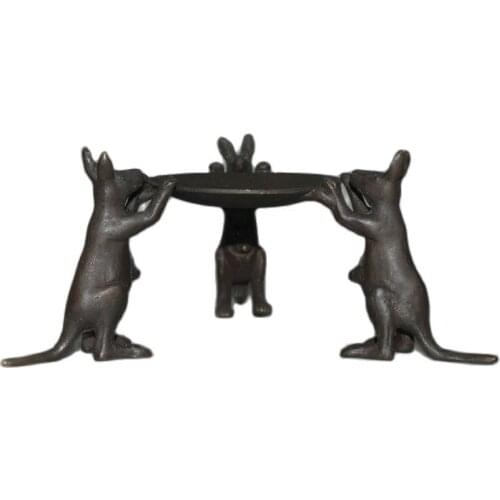 Antique pure copper kangaroo wax platform ornaments