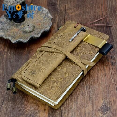 Free Shipping Handmade Vintage Leather Diary Notebook Sketchbook Travel Journal Blank Writing Paper Portable Notepad N114