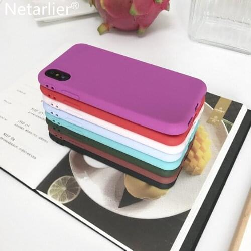 Netarlier Case For iPhone X 10 5.8inch Matte Plain Candy Case High Quality Silicon Soft Black Pink Purple Mint Green Blue Cover