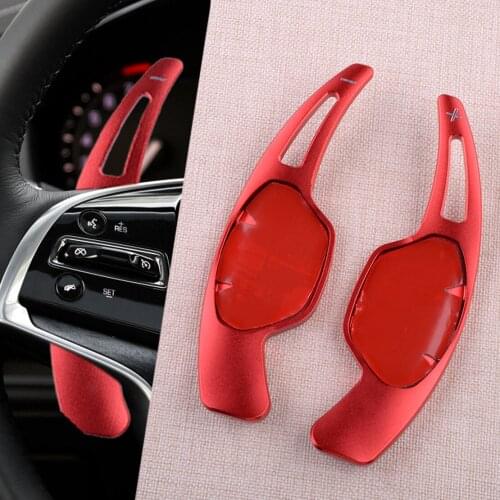 CITALL Aluminum Alloy 1 Pair Red Steering Wheel Shift Paddle Shifter Extension Fit for Cadillac XTS 2013-2015 2016 2017 2018