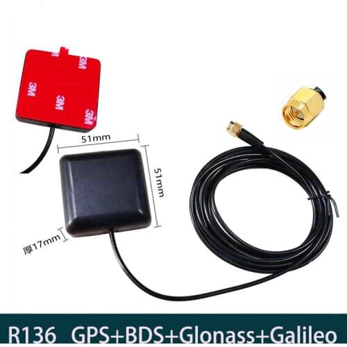GNSS GPS BD GLONASS GALILEO combination antenna four stars single frequency satellite positioning sma male interface RG174 3m