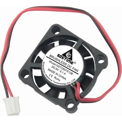 5Pieces Lot Gdstime 25mmX25mmX7mm Mini Fan DC 5V 2.5cm 25mm Brushless Chipset Heatsink Cooling Cooler Fan 2507 PH2.0-2Pin