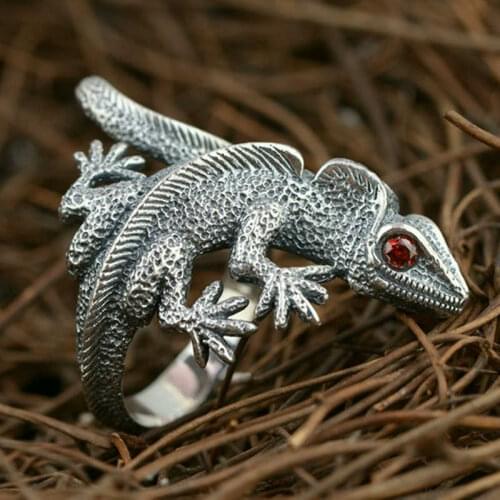 New Trendy Adjustable Lizard Ring Cabrite Gecko Chameleon Anole Jewelry Free Size