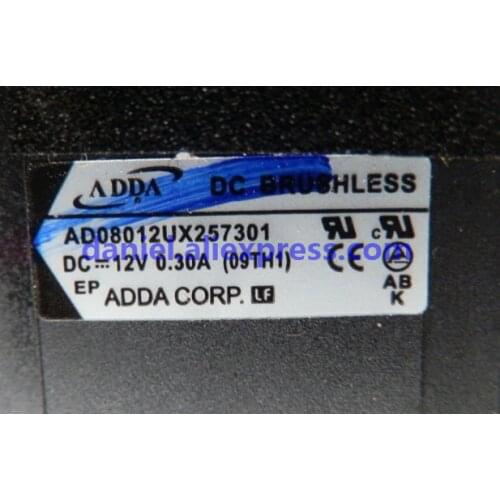 Original ADDA AD08012UX257301 8025 12V 0.30A projector cooling fan