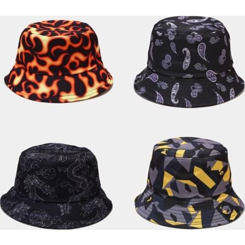 2021 Tie dye, Butterfly,Fire, Cloud, Dragon Print Fisherman Hat Fisherman Hat for Men and Women Outdoor Leisure Bucket Hat