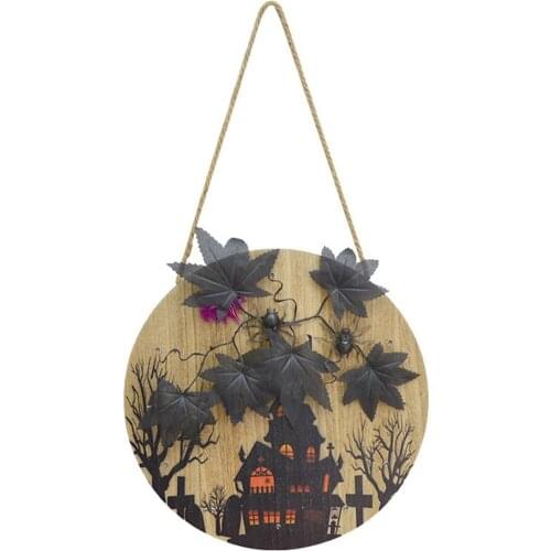 Pendants Door Sign Hanging Ornament Halloween Decoration Photo Prop 30CM Home Craft Wooden Holiday Decorations