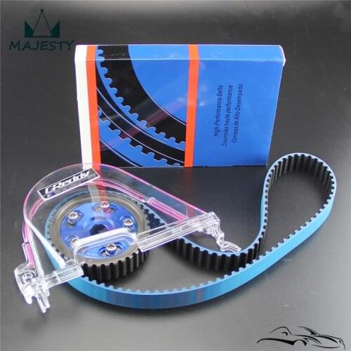 Clear Gear Cover+ Timing Belt +Cam Pulley Kit For H*onda C*ivic D15 D16C 96-00