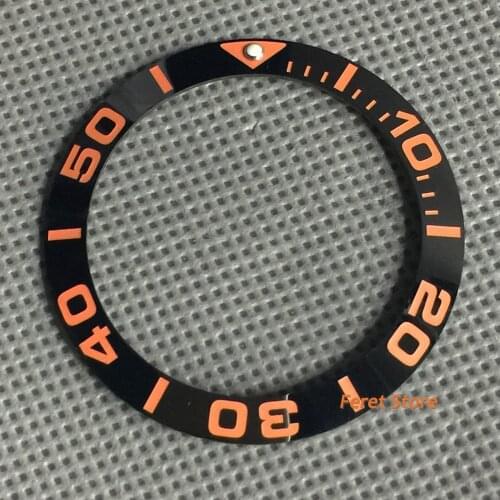 New High quality 40mm watch bezel Orange Black ceramic watch bezel insert for 43mm parnis Automatic mens Watch