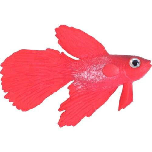 Silicone Aquarium Suction Cup Emulational Artificial Fish Ornament Red